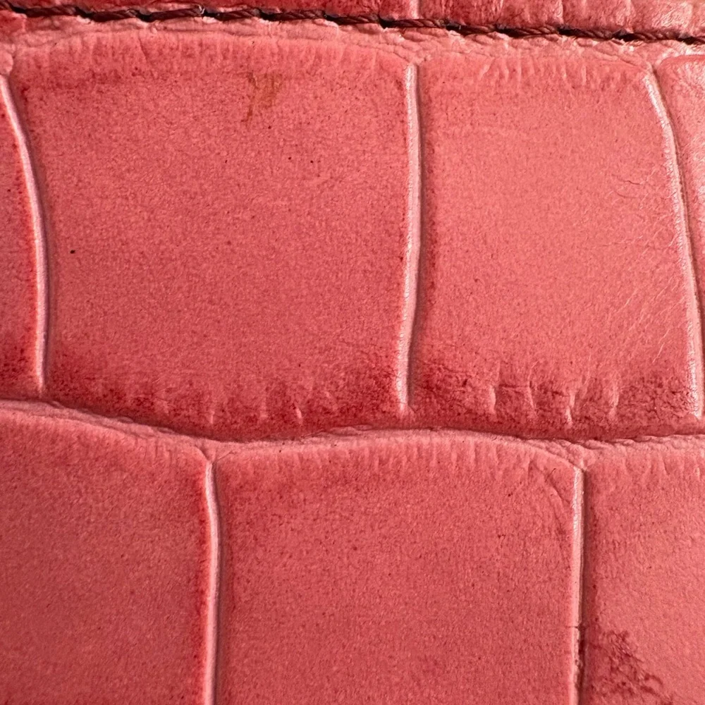 J. Crew Mini Leather Signet Camera Bag in Pink Yellow Brown Embossed Croc - Picture 9 of 16